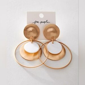 Free People, Ode To You Dangles, Gold/White - NWT!